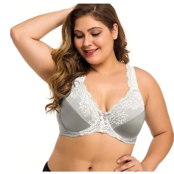 Telimussto Other - 34DDD or 34F Gray Supportive Minimizing Bra